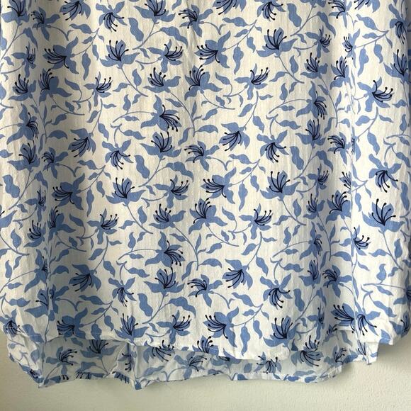 Caslon Floral Split Neck Blouse Womens Size 2X Drop Tail Hem Work Feminine Boho - Picture 3 of 13